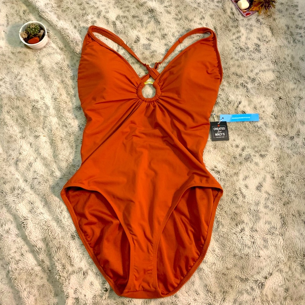 NWT | Blue Rod Beattie | Classic One Peice Orange Swimsuit | Size 14 Plus